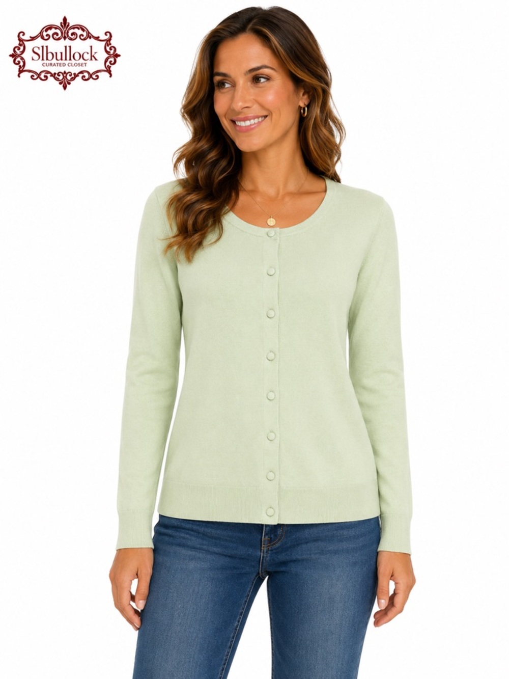 C8 Talbots Sz Large Cotton Rayon Cardigan Sweater Button Front Classic Layering